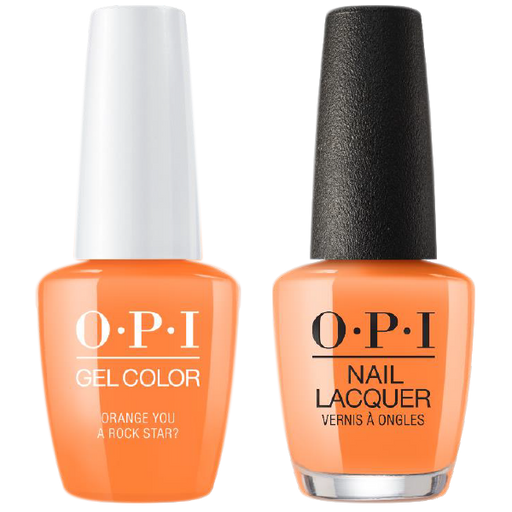 OPI GelColor And Nail Lacquer, Neon Summer Collection, N71, Orange You A Rock Star?, 0.5oz OK0320VD