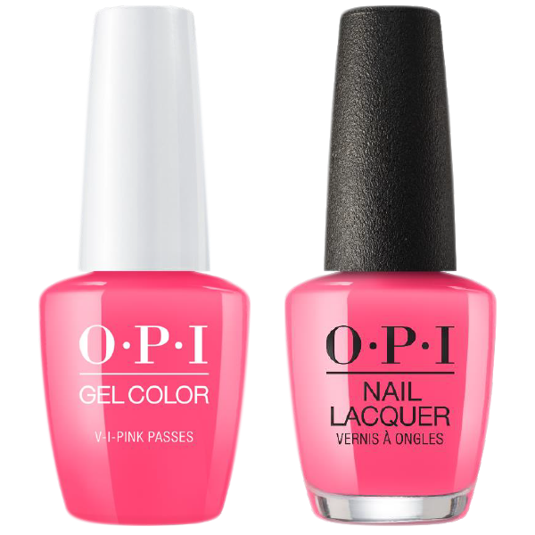 OPI GelColor And Nail Lacquer, Neon Summer Collection, N72, V-I-Pink Passes, 0.5oz OK0320VD