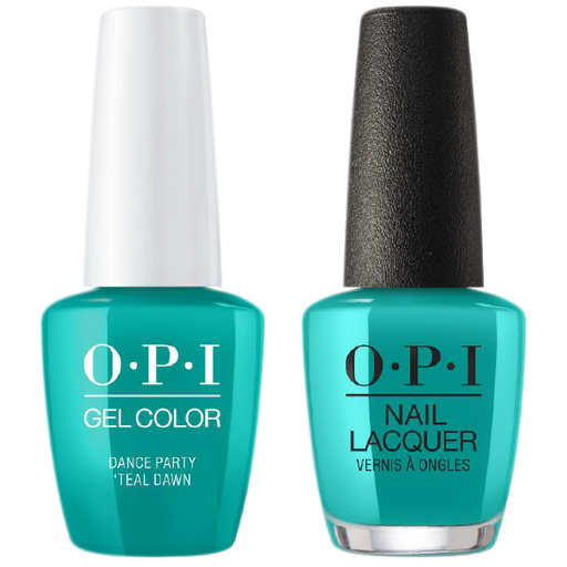 OPI GelColor And Nail Lacquer, Neon Summer Collection, N74, Dance Party 'Teal Dawn, 0.5oz OK0320VD