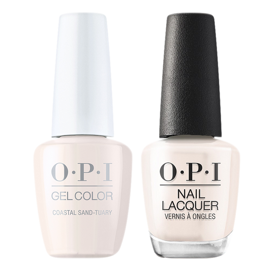 OPI Gelcolor And Nail Lacquer, Malibu - Summer Collection 2021, N77, Coastal Sand-tuary, 0.5oz