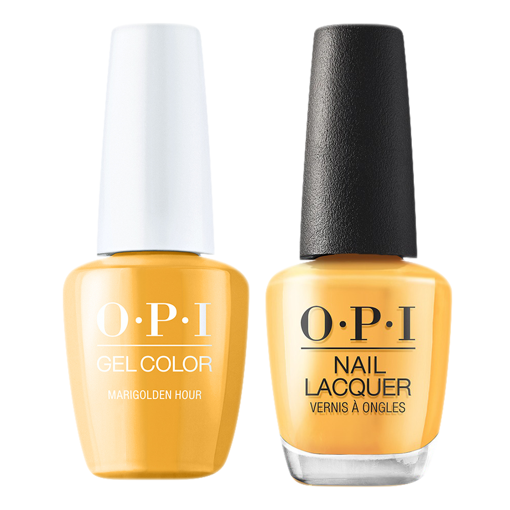 OPI Gelcolor And Nail Lacquer, Malibu - Summer Collection 2021, N82, Marlgolden Hour, 0.5oz