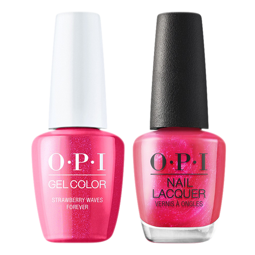 OPI Gelcolor And Nail Lacquer, Malibu - Summer Collection 2021, N84, Strawberry Waves Forever, 0.5oz
