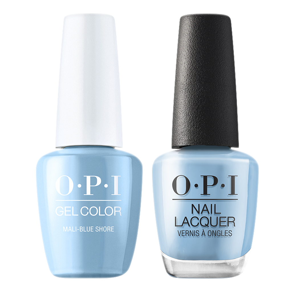 OPI Gelcolor And Nail Lacquer, Malibu - Summer Collection 2021, N87, Mali-blue Shore, 0.5oz