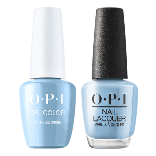 OPI Gelcolor And Nail Lacquer, Malibu - Summer Collection 2021, N87, Mali-blue Shore, 0.5oz