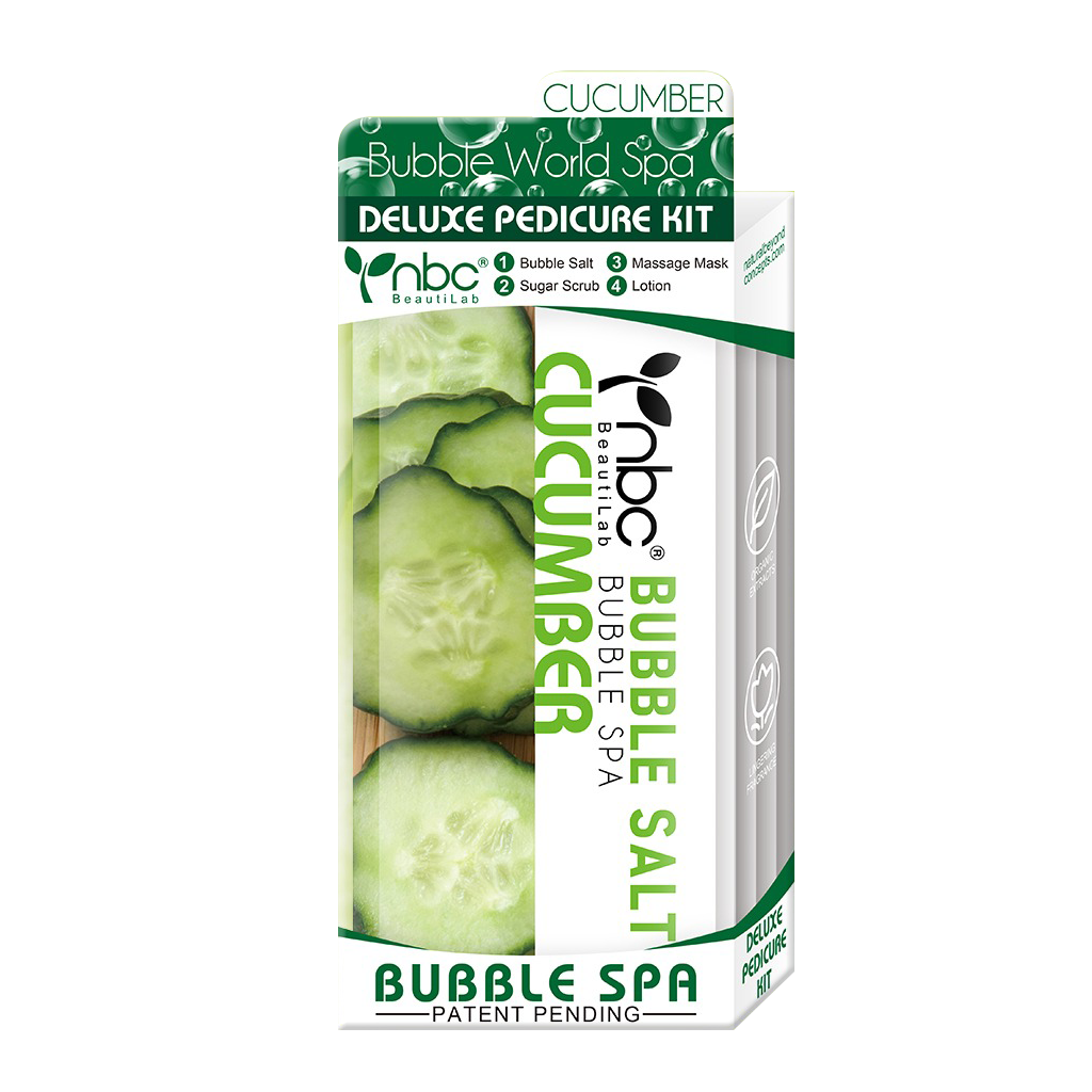 NBC BUBBLE Pedicure Kit 4 Step, CUCUMBER (Pk: 50 sets/case)