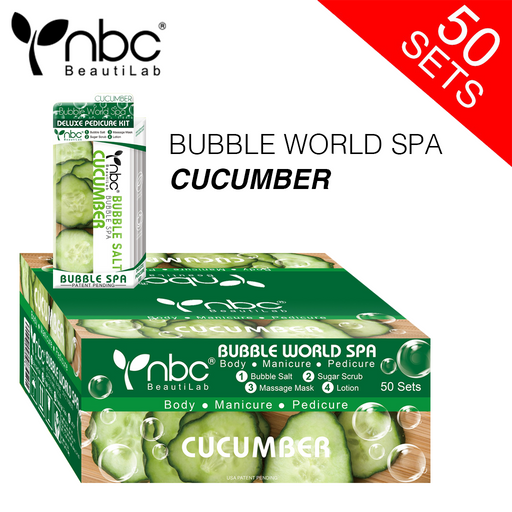 NBC BUBBLE Pedicure Kit 4 Step, CASE, CUCUMBER (Pk: 50 pcs/case, 108 cases/pallet)