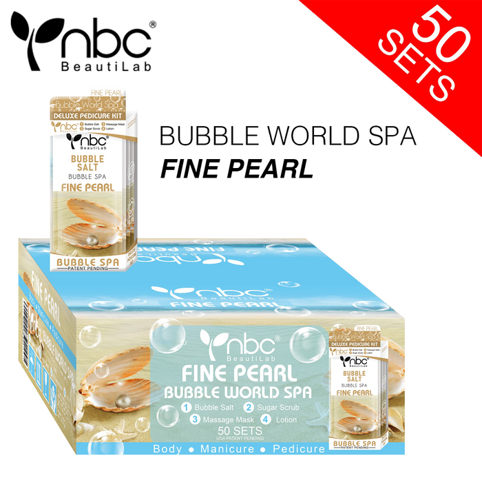 NBC BUBBLE Pedicure Kit 4 Step, CASE, FINE PEARL (Pk: 50 pcs/case, 108 cases/pallet)