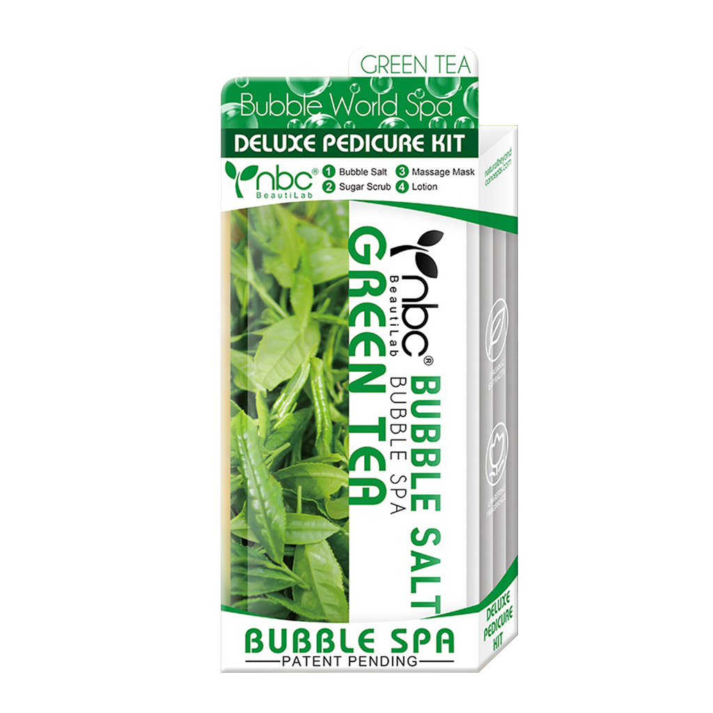 NBC BUBBLE Pedicure Kit 4 Step, GREEN TEA (Pk: 50 sets/case)