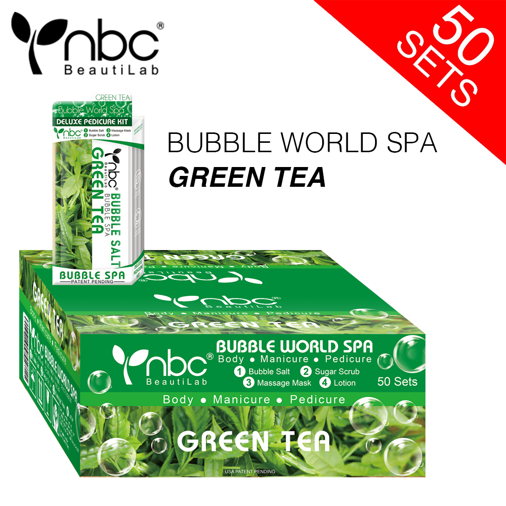 NBC BUBBLE Pedicure Kit 4 Step, CASE, GREEN TEA (Pk: 50 sets/case)