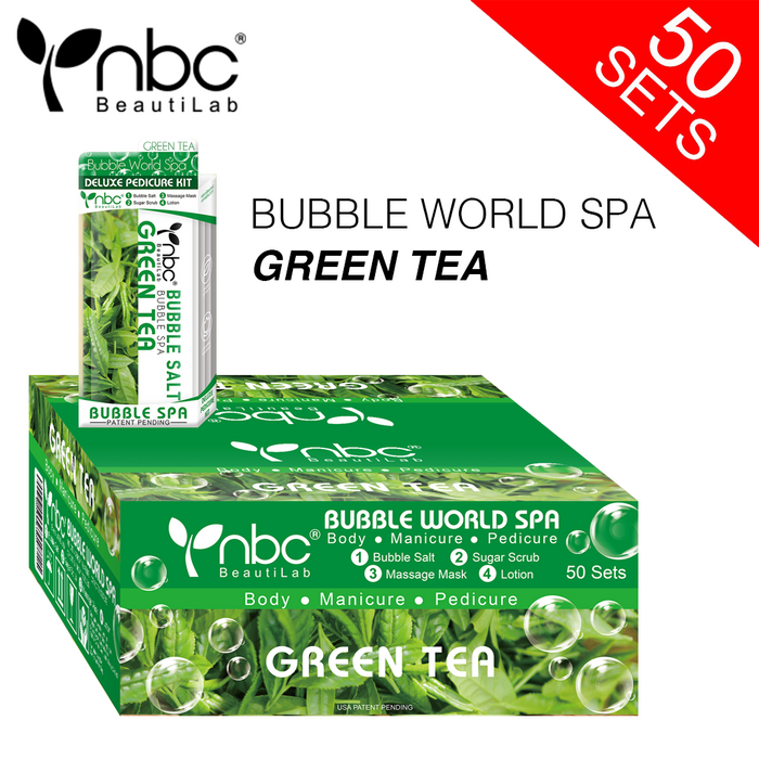 NBC BUBBLE Pedicure Kit 4 Step, CASE, GREEN TEA (Pk: 50 pcs/case, 108 cases/pallet)