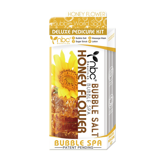 NBC BUBBLE Pedicure Kit 4 Step, HONEY FLOWER (Pk: 50 sets/case)