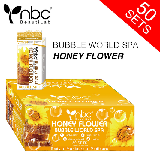 NBC BUBBLE Pedicure Kit 4 Step, CASE, HONEY FLOWER (Pk: 50 sets/case)