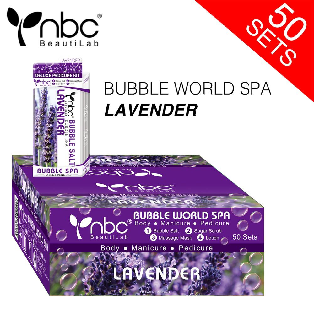 NBC BUBBLE Pedicure Kit 4 Step, CASE, LAVENDER (Pk: 50 pcs/case, 108 cases/pallet)