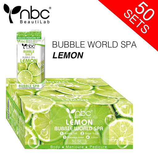 NBC BUBBLE Pedicure Kit 4 Step, CASE, LEMON (Pk: 50 pcs/case, 108 cases/pallet)