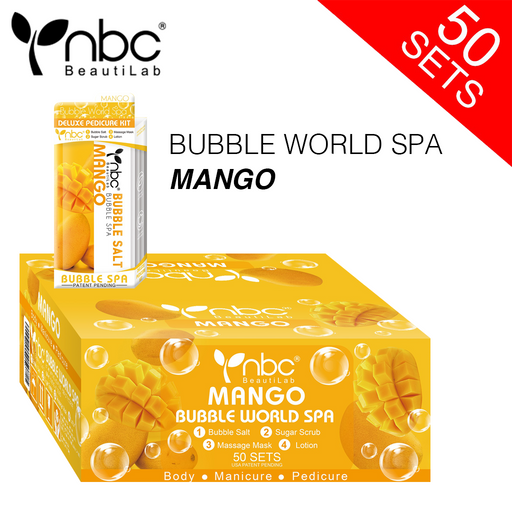 NBC BUBBLE Pedicure Kit 4 Step, CASE, MANGO (Pk: 50 pcs/case, 108 cases/pallet)