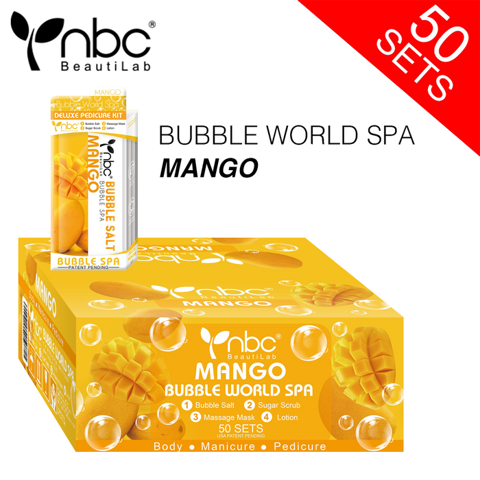 NBC BUBBLE Pedicure Kit 4 Step, CASE, MANGO (Pk: 50 pcs/case, 108 cases/pallet)