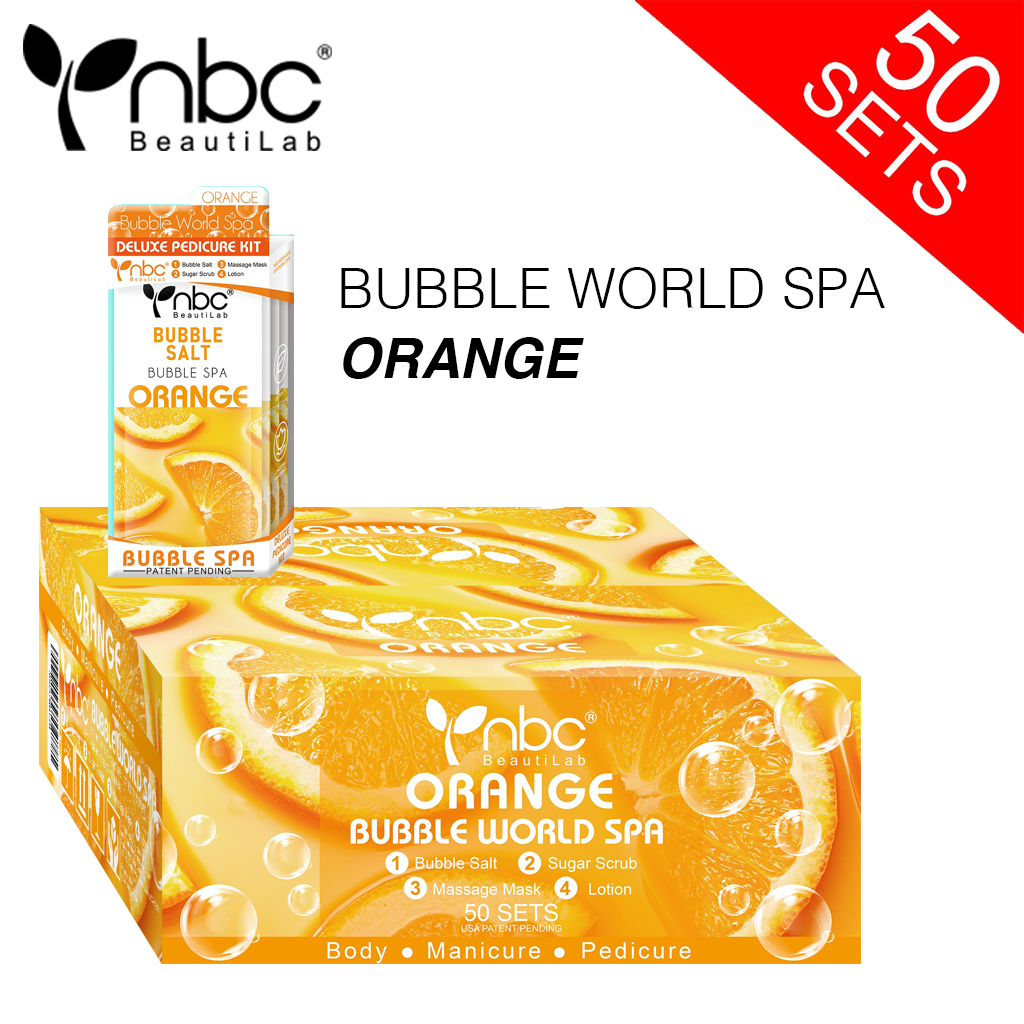 NBC BUBBLE Pedicure Kit 4 Step, CASE, ORANGE (Pk: 50 sets/case)