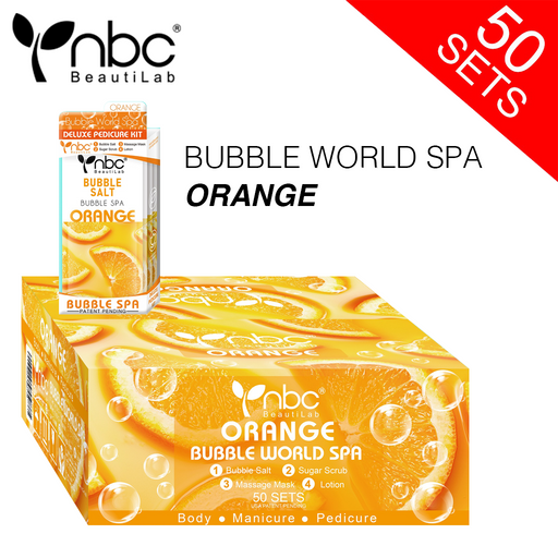 NBC BUBBLE Pedicure Kit 4 Step, CASE, ORANGE (Pk: 50 pcs/case, 108 cases/pallet)