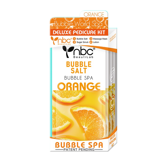 NBC BUBBLE Pedicure Kit 4 Step, ORANGE (Pk: 50 sets/case)