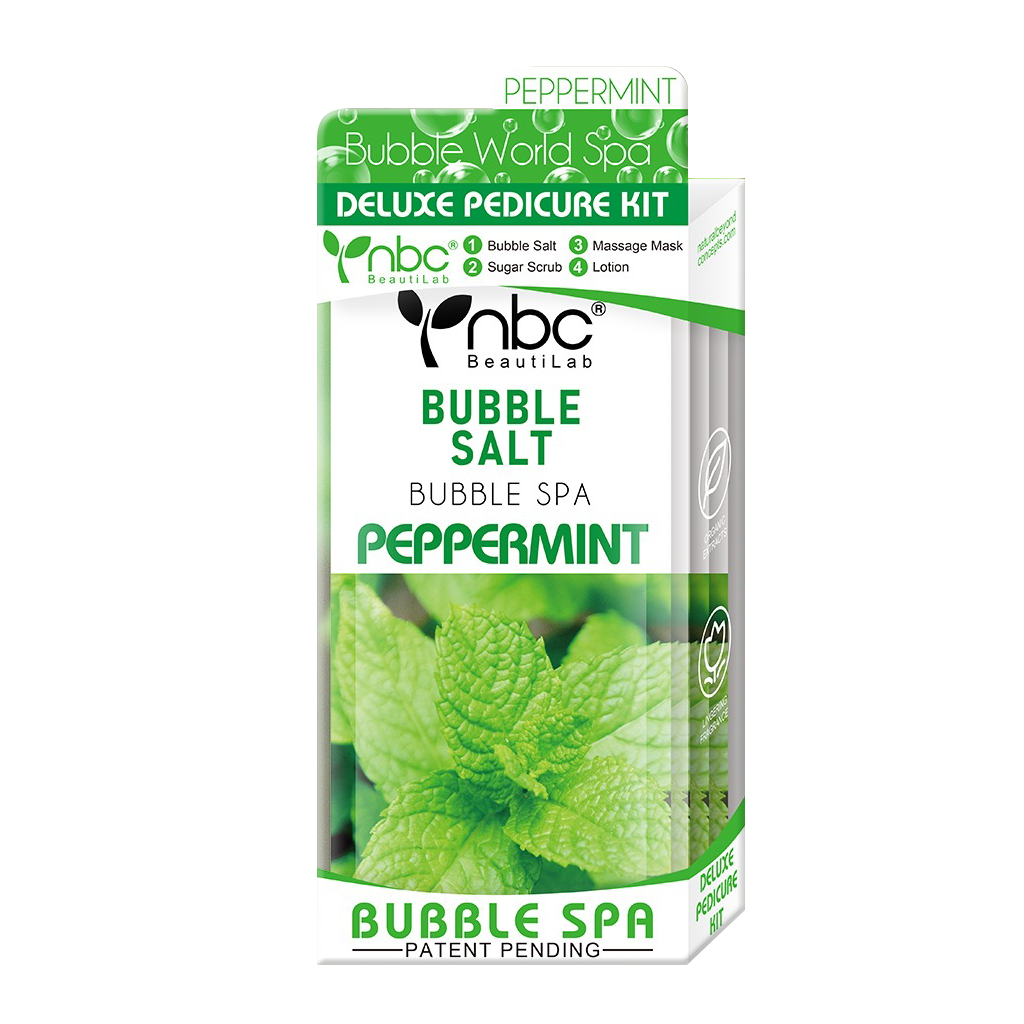 NBC BUBBLE Pedicure Kit 4 Step, PEPPERMINT (Pk: 50 sets/case)