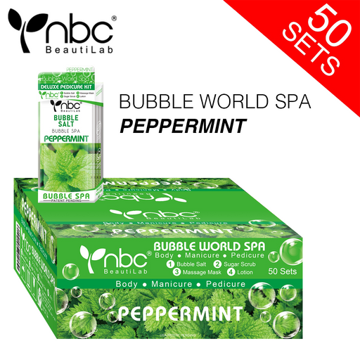 NBC BUBBLE Pedicure Kit 4 Step, CASE, PEPPERMINT (Pk: 50 pcs/case, 108 cases/pallet)