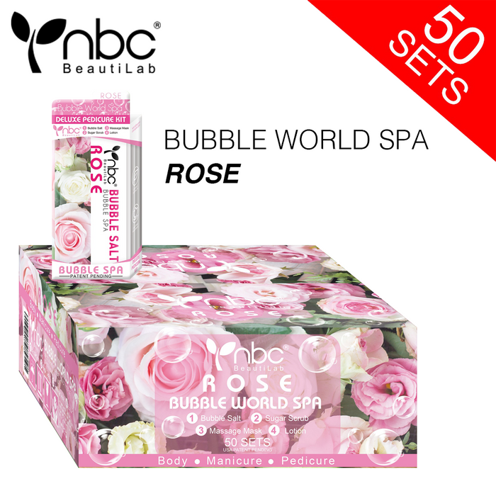 NBC BUBBLE Pedicure Kit 4 Step, CASE, ROSE (Pk: 50 pcs/case, 108 cases/pallet)