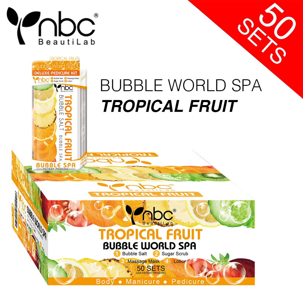 NBC BUBBLE Pedicure Kit 4 Step, CASE, TROPICAL FRUIT (Pk: 50 sets/case)