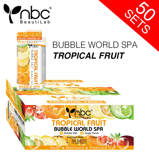 NBC BUBBLE Pedicure Kit 4 Step, CASE, TROPICAL FRUIT (Pk: 50 pcs/case, 108 cases/pallet)
