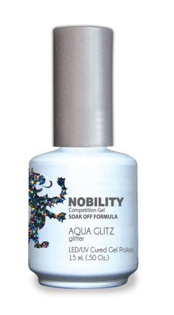 LeChat Nobility Gel, NBGP070, Aqua Glitz, 0.5oz