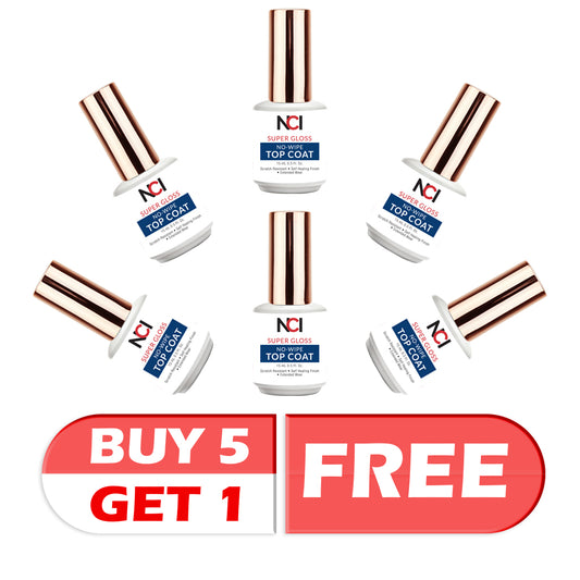 NCI Super Gloss, No Wipe Top Coat, 0.5oz, Buy 5 Get 1 FREE