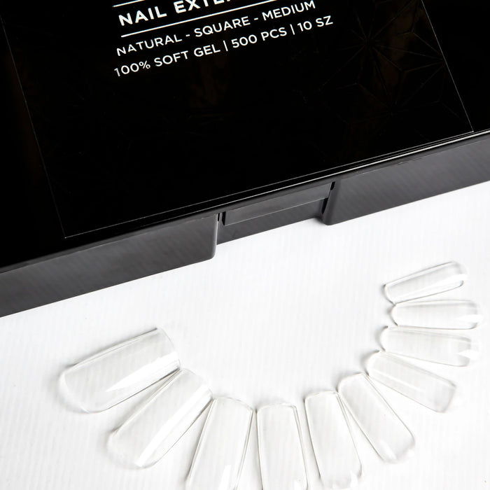 Apres Natural Square Medium, Box of Tips, N-SM (Pk: 5 boxes/case)