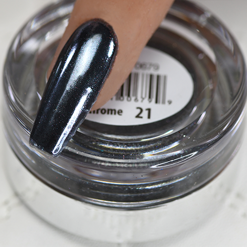 Cre8tion Chrome Nail Art Effect, 21, Silver Black, 1g