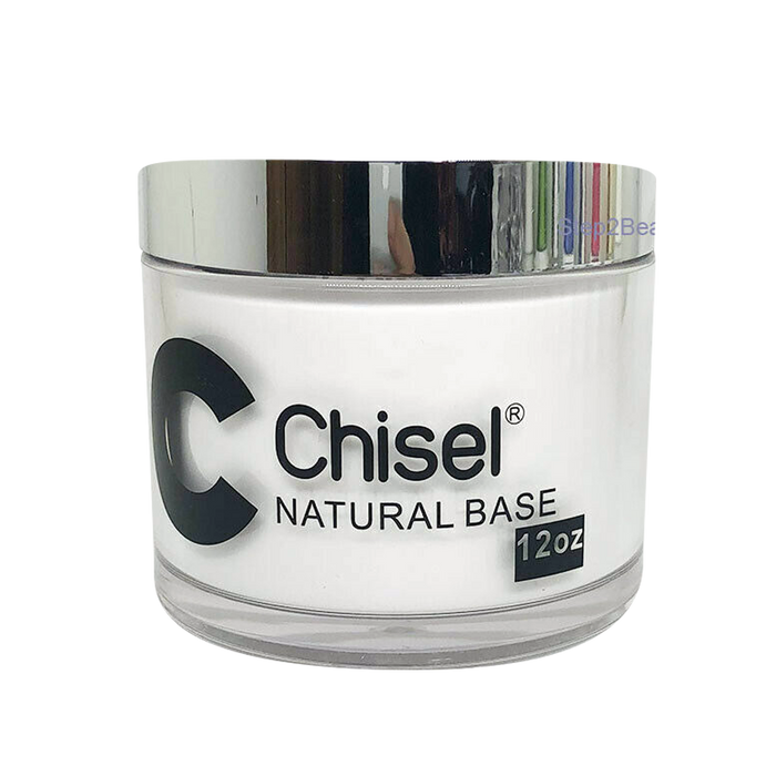 Chisel 2in1 Acrylic/Dipping Powder, Pink & White Collection, NATURAL BASE, 12oz (Packing: 60 pcs/case)