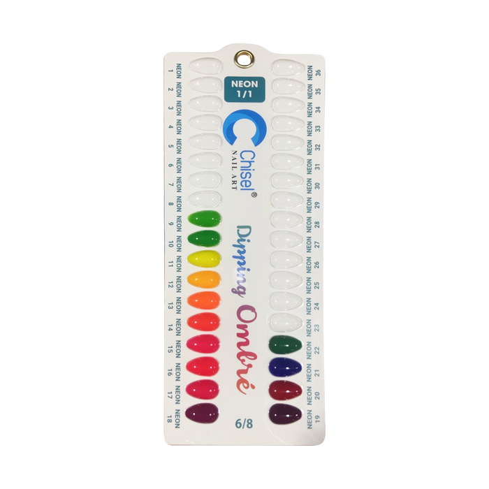 Chisel Sample Board Tips, Neon Collection (NEW), #01 (From NE09 To NE22)