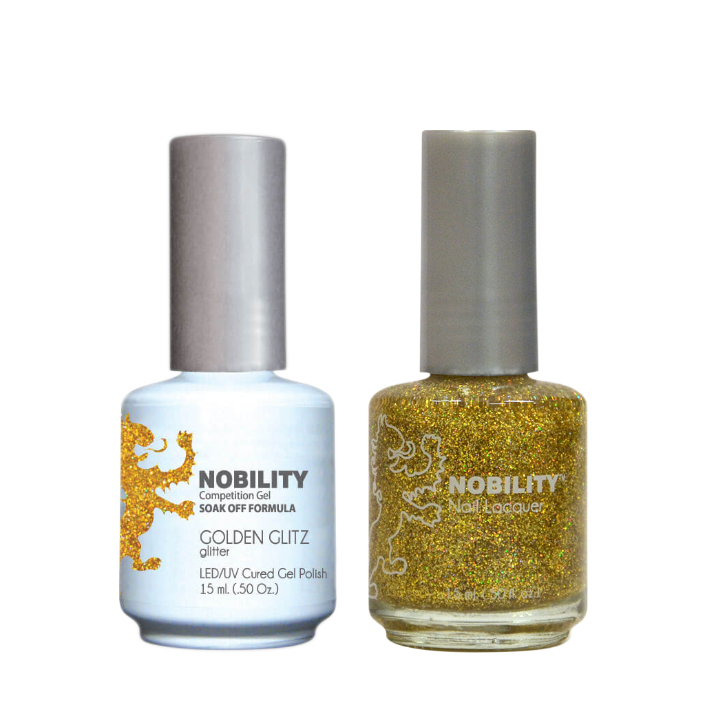 LeChat Nobility Gel & Polish Duo, NBCS067, Golden Glitz, 0.5oz KK0917