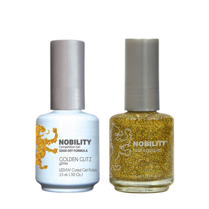 LeChat Nobility Gel & Polish Duo, NBCS067, Golden Glitz, 0.5oz KK0917