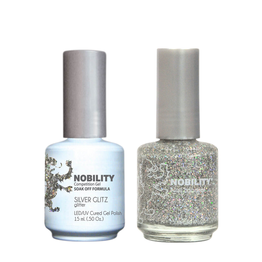 LeChat Nobility Gel & Polish Duo, NBCS068, Silver Glitz, 0.5oz KK0917