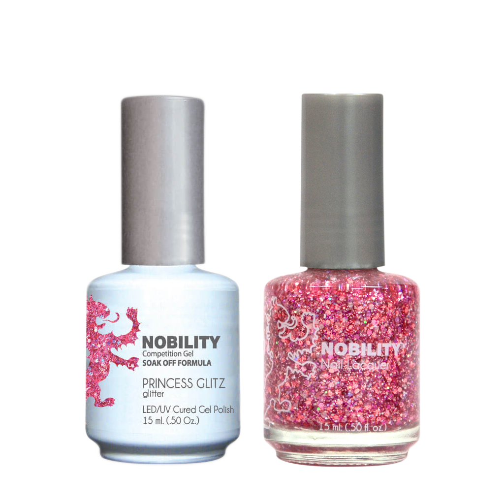 LeChat Nobility Gel & Polish Duo, NBCS071, Princess Glitz, 0.5oz KK0917