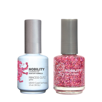 LeChat Nobility Gel & Polish Duo, NBCS071, Princess Glitz, 0.5oz KK0917