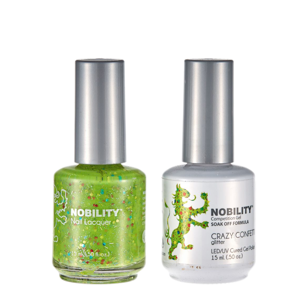 LeChat Nobility Gel & Polish Duo, NBCS108, Crazy Confetti, 0.5oz KK0917