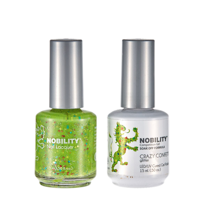 LeChat Nobility Gel & Polish Duo, NBCS108, Crazy Confetti, 0.5oz KK0917