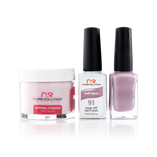 NuRevolution 3in1 Dipping Powder + Gel Polish + Nail Lacquer, 091, Soft Serve OK1129