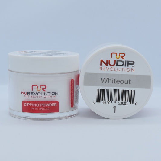 NuRevolution Dipping Powder, 001, Whiteout, 2oz OK0502VD