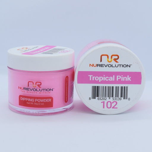 NuRevolution 3in1 Dipping Powder + Gel Polish + Nail Lacquer, 102, Tropical Pink OK1129