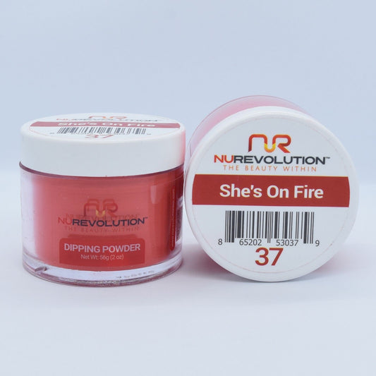 NuRevolution Dipping Powder, 037, She's On Fire, 2oz OK0502VD