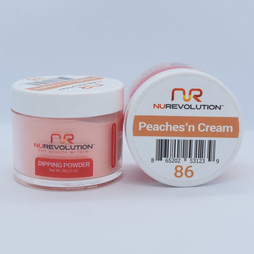 NuRevolution 3in1 Dipping Powder + Gel Polish + Nail Lacquer, 086, Peaches'n Cream OK1129