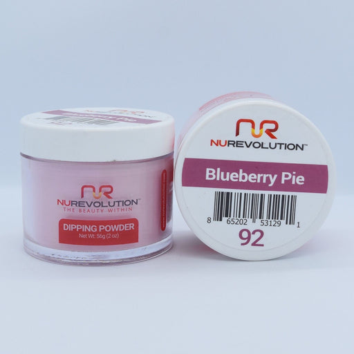 NuRevolution 3in1 Dipping Powder + Gel Polish + Nail Lacquer, 092, Blueberry Pie OK1129