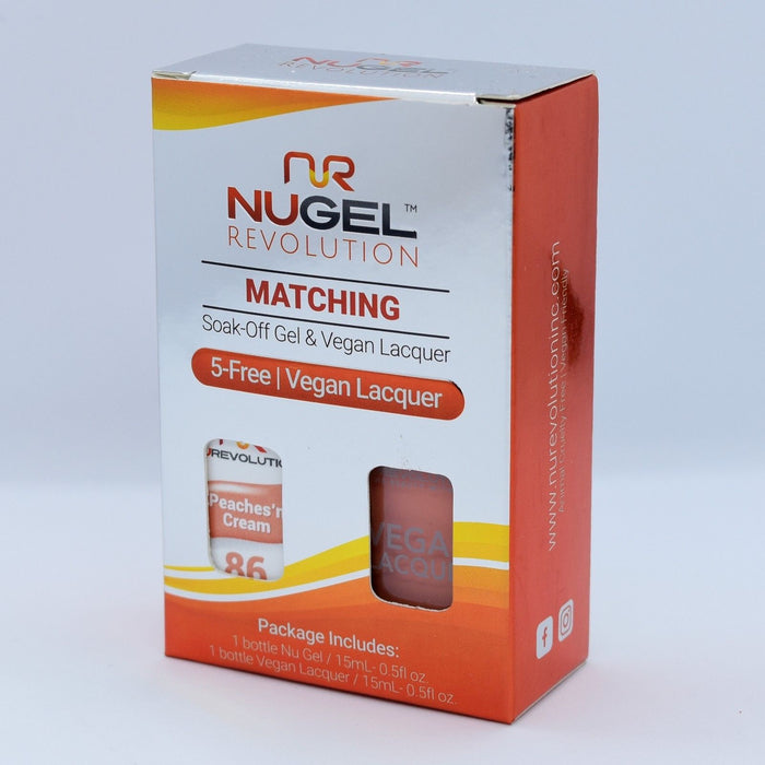 NuRevolution 3in1 Dipping Powder + Gel Polish + Nail Lacquer, 086, Peaches'n Cream OK1129