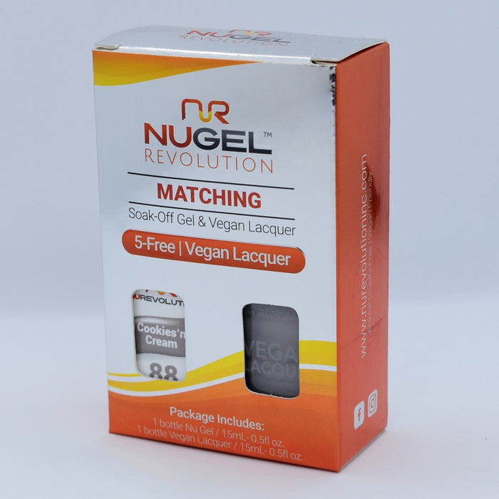 NuRevolution 3in1 Dipping Powder + Gel Polish + Nail Lacquer, 088, Cookie'n Cream OK1129