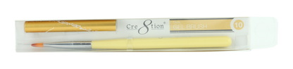 Cre8tion Nail Art Oval Gel Brush-Yellow, #10, 12208 (Packing: 5 pcs/pack)